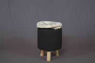 Мебель круглого короткого Фооцтоол современная деревянная с съемным чехлом из материи холста