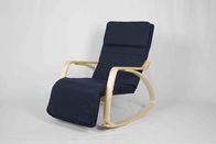 Кресло-качалка питомника мебели голубого холста деревянная на открытом воздухе с регулируемым Фоотрест