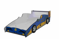 Голубая прочная деревянная кровать малыша гоночной машины с красочными графиками характера