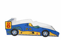 Голубая прочная деревянная кровать малыша гоночной машины с красочными графиками характера