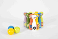 Игрушки установленного малыша боулинга детей деревянные с 10 различными штырями животных и 3 шариками цвета