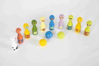 Игрушки установленного малыша боулинга детей деревянные с 10 различными штырями животных и 3 шариками цвета