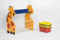 Организатор хранения игрушки детей формы жирафа, пластиковая полка бункеров игрушки